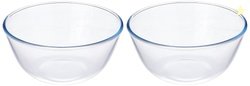 Amazon Brand - Solimo Borosilicate Glass Mix Bowl | Set of 2 | 2,650 M
