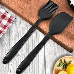 Frenchware (Set of 2, Black) Oil Brush for Cooking & Non-Stick Silicon