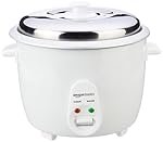 Amazon Basics 1.8 liter Electric Rice Cooker | Auto Cut-Off | Cooking Capacity of 750g | Stainless Steel Lid | Non-Stick Coating (White)