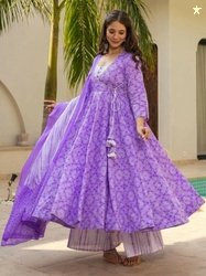YOYO Fashion Women Ethnic Motifs Printed Anarkali Kurta with Palazzos