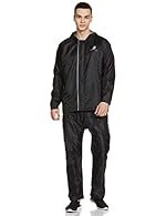 Symactive Polyester Raincoat with Jacket, Pants, Hood & Carry Bag (Unisex, Black, L) | 76.2 x 63.5 x 2.5 Cms
