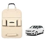 Oshotto Car Backseat Storage Organizer Phone Holder,Multi-Pocket for Bottles, Tissue Boxes,Kids Toy Storage and Great Travel Accessory Compatible with Mercedes Benz B-Class (Beige)