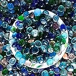 Foodie Puppies Flat Glass Clear Stone for Aquariums, Fireplace, Firepit Glass for Indoor and Outdoor, Vase Filler, Hydroponics Plants, Home Decor and DIY Craft (800gm, Mix) (Glass Stone)