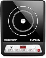 Longway Elite Plus IC 2000 Watt Induction Cooktop with Auto Shut-Off & Over-Heat Protection With 8 Cooking Mode & BIS Approved | 1-Year Warranty | (Black, Push Button)