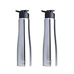 Clazkit Optimus Sporty Stainless Steel Water Bottle 1000ml Set of 2|ISI Certified| Leakproof, Rust-Free, BPA-Free, Durable for College, Fridge, Sports, Gym, Yoga & Office