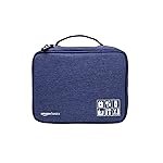 Amazon Basics Travel Organiser for Electronic Accessories, Flexible Padded Dividers, Waterproof, Foam Padding, for Cables, Chargers, Hard Disk, Power Bank