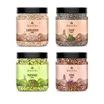 Auravita 4 Combo (Chia, Pumpkin, Sunflower & Flax Seed) 250gms each (1KG total) Jar Pack | Mix Seeds for Eating Superfood Perfect for Gifting