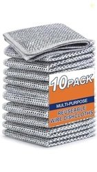 WONLY KART Non Scratch Dish Wash Cloth (Pack of 10), Steel Wire Dish C