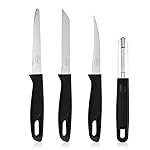 Pigeon by Stovekraft Edge High Grade Stainless Steel 4 Pcs Kitchen Knife Set | Black