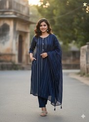 Get smart wear Alliance Embroidered Kurta, Trouser/Pant & Dupatta Set