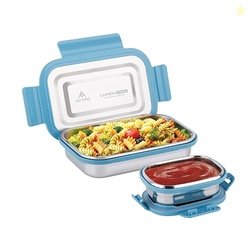 Attro Lunchmate Stainless Steel Lunch Box with 1 Small Container Airti