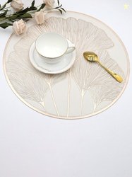 Dakshya Industries Gold Toned 4 Pieces Geometric-Printed Table Placema