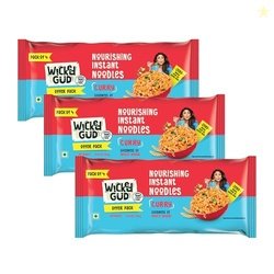 Wickedgud Whole Wheat Curry Noodles 240g (Pack of 4) x 3 | No Maida |
