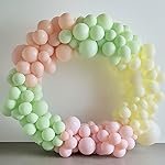 AMFIN (Pack of 25) Pastel Birthday Decoration Item Balloons – Pink, Green & Yellow