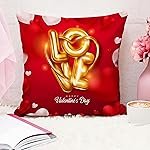 STITCHNEST Gift for Boyfriend Girlfriend Husband Wife Couples Girls Boys Printed Jute Cushion Cover, Set of 1 (16×16 Inches)