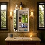 PARASNATH Rich Look Bathroom Mirror Cabinet White Colour and Ample Storage Capacity for Personal Care Items | Durable Plastic Build – 6 Year Manufacturer Warranty -Made in India