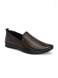 Kastava KS-130 Casual Synthetic Slip-On Ethnic Juties for Men Brown