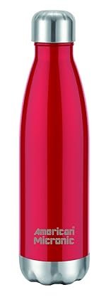 American MICRONIC-Stainless Steel (304 Grade) Vacuum Insulated Flask Water and Beverage Bottle (AMI-BT50 -Red, 500ml)
