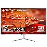 ZEBRONICS EA124 LED Monitor, 24 inch (60.4cm), 250 nits, 100Hz, FHD, 1920×1080, HDMI, VGA, Ultra Slim Bezel, Built-in Speakers, Metal Stand, Wall Mountable