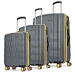 Aristocrat Comet Set of 3 Trolley Bag 56, 66 & 76cm | Small+Medium+Large | Hard Luggage| Smooth 8-Wheel Suitcase| Combination Lock with Sturdy Zipper | 3-Year International Warranty (Grey)