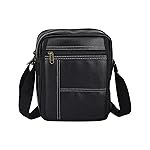 Solimo – Vegan Leather Sling Cross Body Travel Office Messenger One Side Shoulder Bag for Men(Black)
