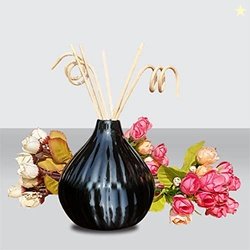 Pure Source India Ceramic Flower Vase, 1 Piece, Black