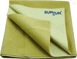 Bumtum Cotton, Fleece Baby Bed Protecting Mat (Olive Green, Small)