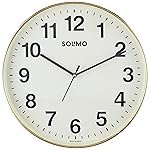 Solimo Round Office Wall Clock | Plastic | Silent Sweep Movement | 12 Inch | Ivory-Analog