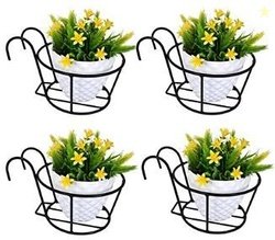 JNCRAFTS Planter Flower Pot Holder Basket Iron for Balcony,Garden, Pla