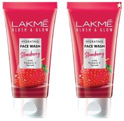 LAKM Blush & Glow Strawberry Refreshing Gel Face Wash 100 G, With 100%