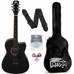 Intern INT-38C-BK-G 38 Inches basswood Cutaway Right Handed Acoustic G