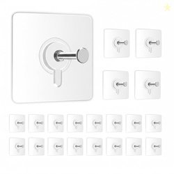 CANDY KART 20 Pcs Self Adhesive Hooks Wall Hooks - Heavy Duty for Wall