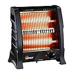 Homly Ritz 800 Watts Halogen Room Heater with Dual Heating Tubes | ISI Approved | Dual Heating Settings For 400W & 800 W | Cool Touch Shockproof Body with High Thermal Protection – Black