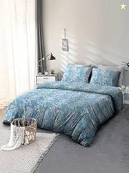 Cortina 120 TC 100% Microfiber Printed Double Bedsheet Set with Two Pi