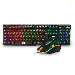 FRONTECH Wired Gaming Combo Keyboard and Optical Mouse with RGB Backli