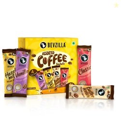 Bevzilla 48 Instant Coffee Powder Sachets (4 Flavours) - 96 Grams | Ha