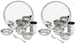 Amazon Brand - Solimo Dinner Set| Stainless Steel | Set of 6 | Solid M