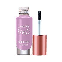 LAKM 9To5 Primer + Glossy Finish Nail Colour|| Lavender Breeze|| 6 Ml