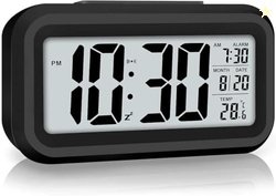 AERYS Digital Alarm Clock with Automatic Sensor, Date and Temperature