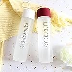 Water Bottle for Office â Frosted Motivational 500 ML Glass Bottle with Leakproof Lid, Stylish Slim Lightweight Bottle for School Gym Travel | BPA Free Cute Aesthetic Bottle for (PAck Of 2)