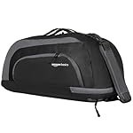 Amazon Basics Polyester Gym Duffle Bag with Shoe Compartment | 3-in-1 Versatile Bag for Gym, Travel, and Sports | Detachable Shoulder Strap | for Men & Women | 31L (Black Grey)