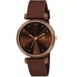 CRESTELLO Silicone Strap Analog Wrist Watch for Women (Black/Blue/Gree