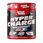 WILD BUCK Wild Pre-X4 Hardcore Pre-Workout Supplement Powder with Creatine Monohydrate,Arginine AAKG,Beta-Alanine,Explosive Muscle Pump,Caffeinated -For Unisex[40 Servings,Watermelon Twist],4.25 grams
