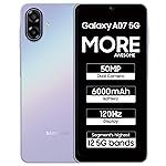 Samsung Galaxy A07 5G Smartphone (Light Violet, 6GB RAM, 128GB Storage) | 120Hz Refresh Rate | Massive 6000mAh Battery | 50MP True Dual Camera | 6 Gen OS Upgrades | Knox Vault