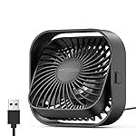Small Table Fan, Mini USB Desk Fan, Strong Airflow & Quiet, USB Powered, 3 Speeds Wind Small USB Fan for Desk, 360Â° Rotatable for Home Office Table Desktop (4 Inch)