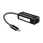 Zebronics Zeb-CTE100 Type C to RJ45 Ethernet LAN Adapter, Up to 1000 Mbps, for Windows/Mac/Linux (Black)