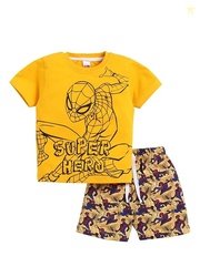 Little Ninja Pure Cotton Knee Length Half Sleeve Spiderman Themed Tee