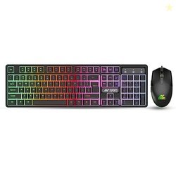Ant Esports KM1650 Gaming Keyboard & Mouse Combo, Wired Backlit Rainbo