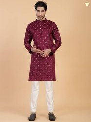 CHIRASVI Men Embroidered Mirror Work Kurta