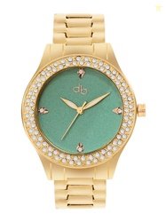 DressBerry Women Brass Embellished Dial & Bracelet Style Straps Analog